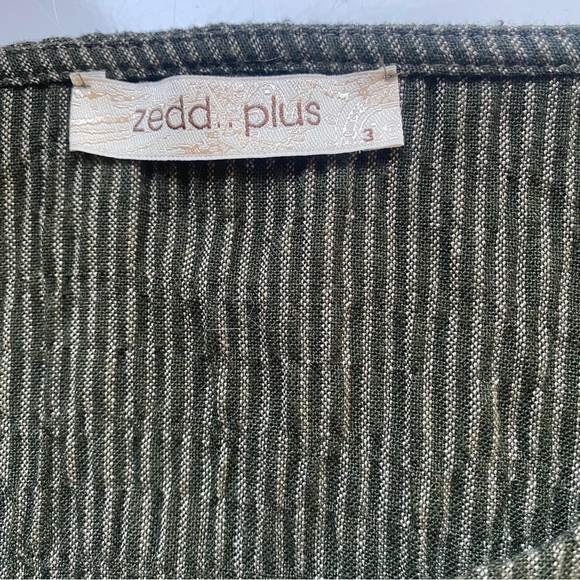 ZEDD PLUS Women's Asymmetrical Green White Geometric Pattern Tunic Size XL - Picture 7 of 9